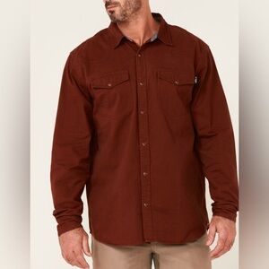 HAWX Work Gear Pearl Snap Long Sleeve Shirt Men’s XL Rust Mahogany Workwear